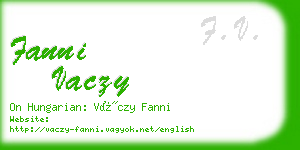 fanni vaczy business card